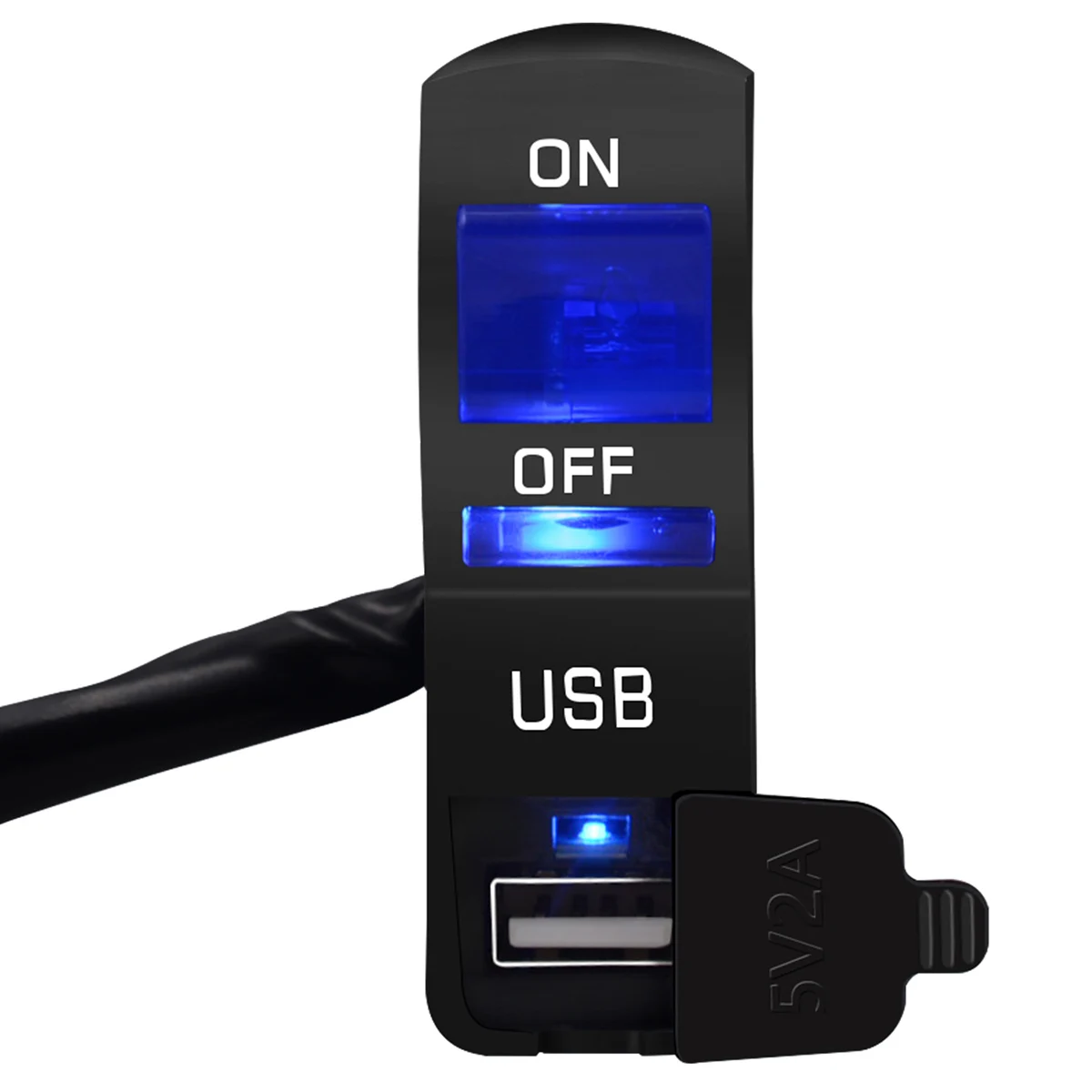 12V Универсальный водонепроницаемый мотоцикл 5V 2A выход USB порт зарядное устройство с переключателем включения/выключения фар с синим светодиодный световой индикатор