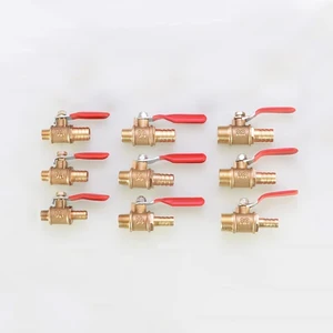 Латунный шаровой кран с красной ручкой, 681012 мм, 18 дюйма, 14 дюйма, 38 дюйма, 12 дюйма