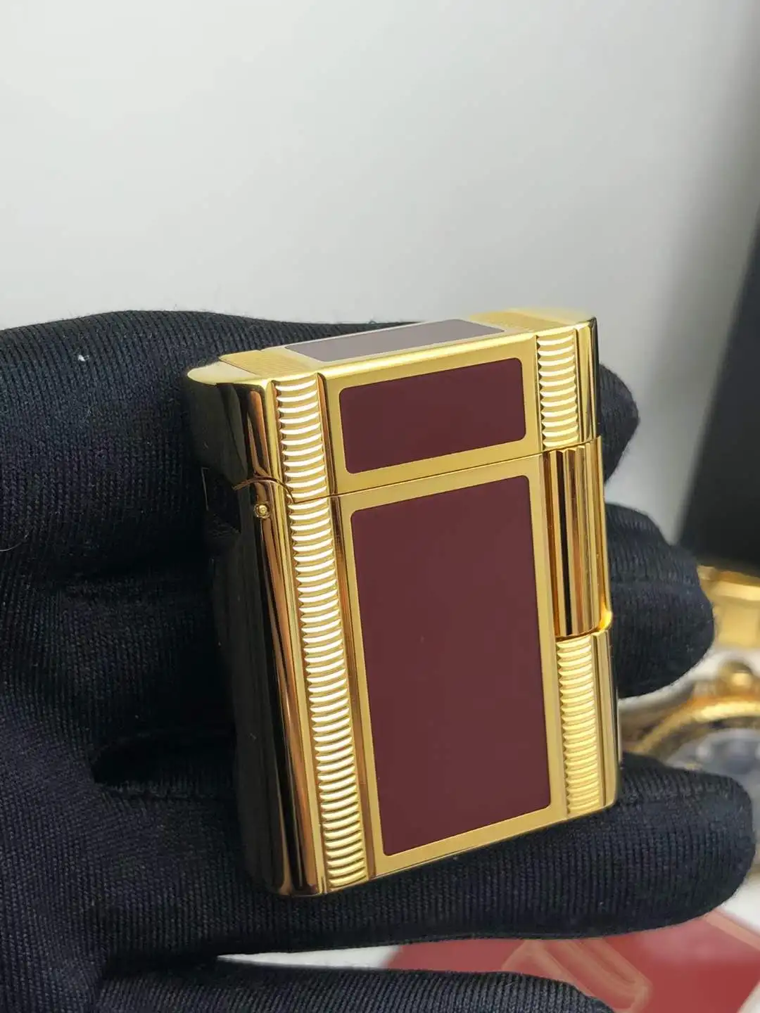 

100% new vintage dupont gas lighter gas cigarette lighter polished jet gasoline flint lighter metal gas lighter