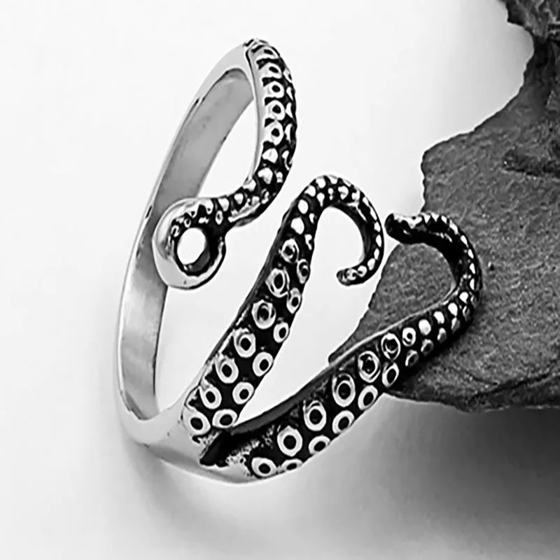 Модное мужское кольцо серебристого и золотого цвета кольца осьминога в