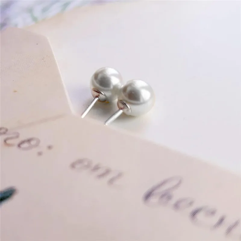 Женские серьги из серебра 925 пробы с пресноводным жемчугом 4 8 мм|Серьги-гвоздики| |