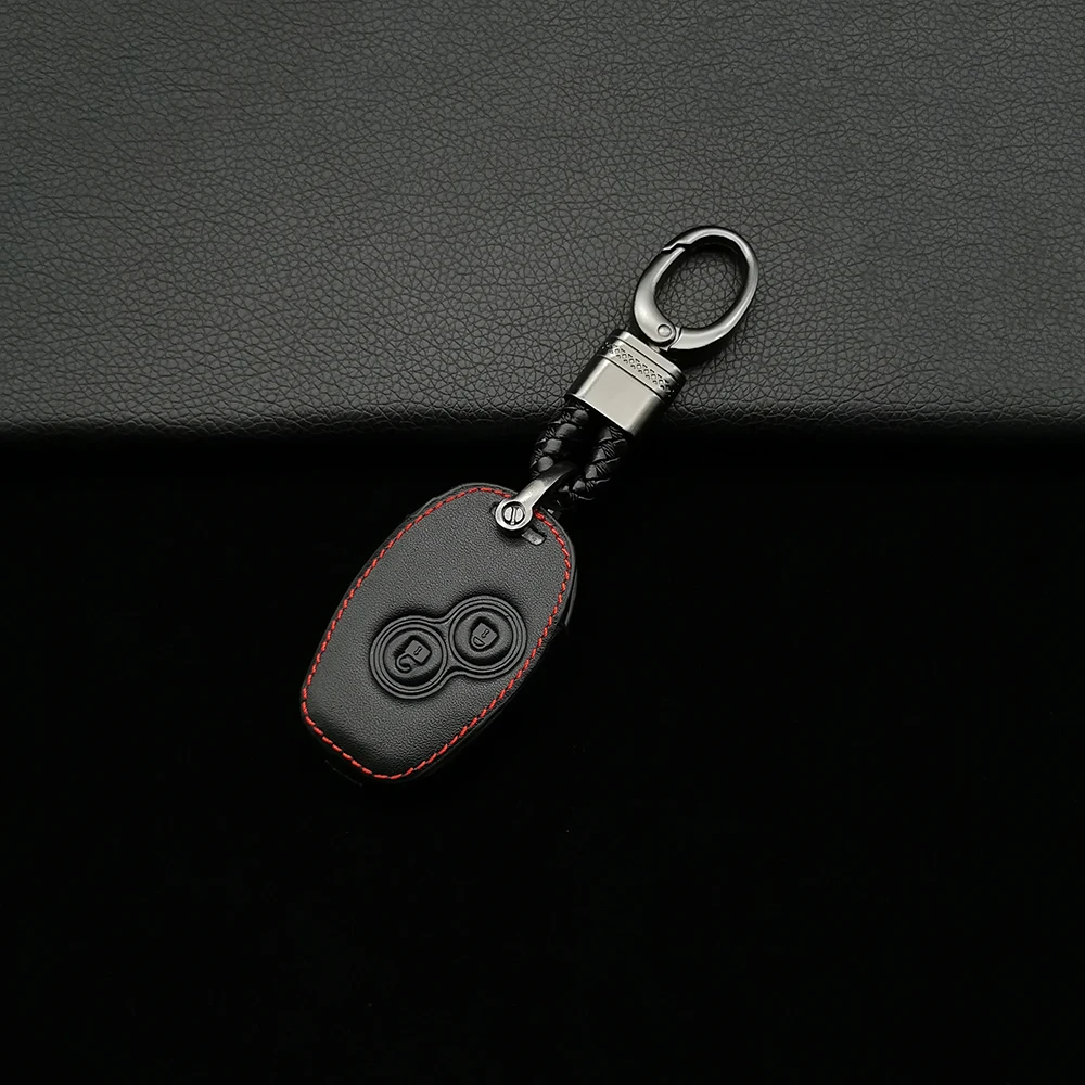 

100% Leather Car Key Case For Renault Clio Login Megane Smart Key Cover 2 3 Koleos Landscape Key Card Bag Protective Shell