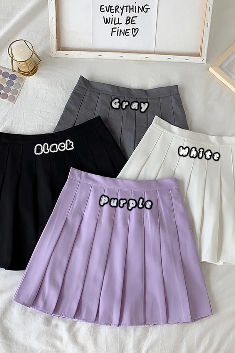 

Summer 2021 new thin high waist wild pleated A-line skirt skirt white hip skirt