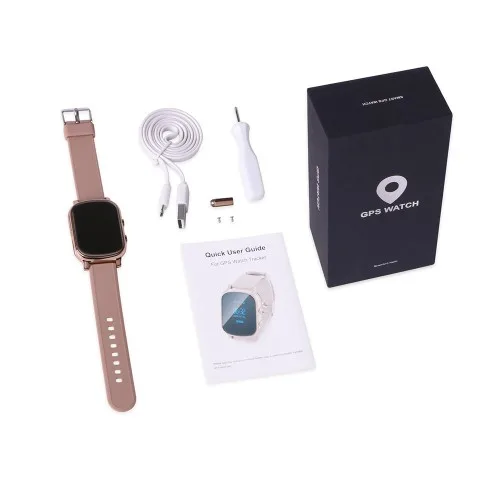 OLED точный детский GSM gps трекер для детей Детские умные часы телефон SIM SOS умный Браслет T58 детские часы для iOS Android - Цвет: Gold with box