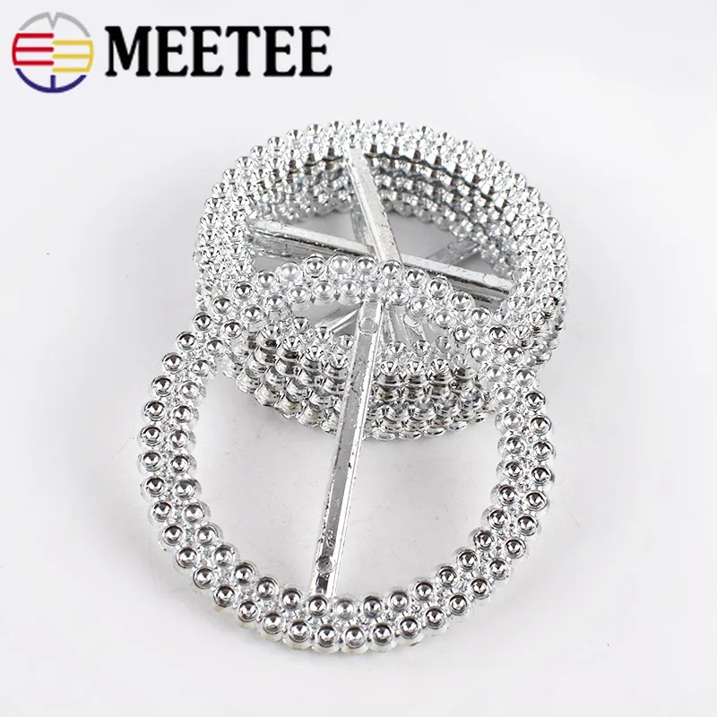 Meetee 20/50/100 шт 32/50 мм Пластиковые Стразы с тремя скользящими пряжками