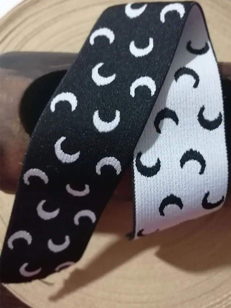 Лента эластичная с узором Луна 5 м 40 мм | Дом и сад