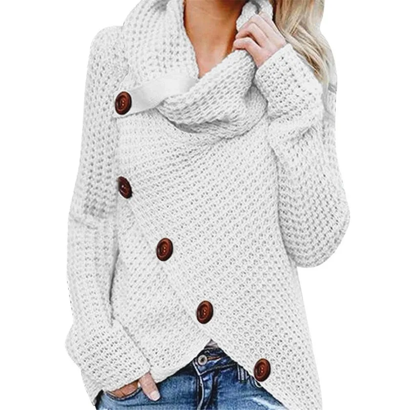 

Stylish Bar Women Knitted Pullover Sweater Long Sleeve Turtleneck Solid Girl Pullovers Blouse Shirt Jumper Winter Women Clothing