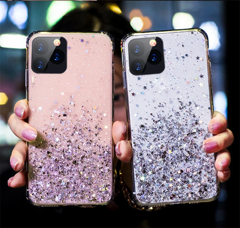 Для iPhone 11 Pro Max Xs Xr X 6 7 8 Plus Роскошные блестящие безопасные яркие разноцветные чехлы