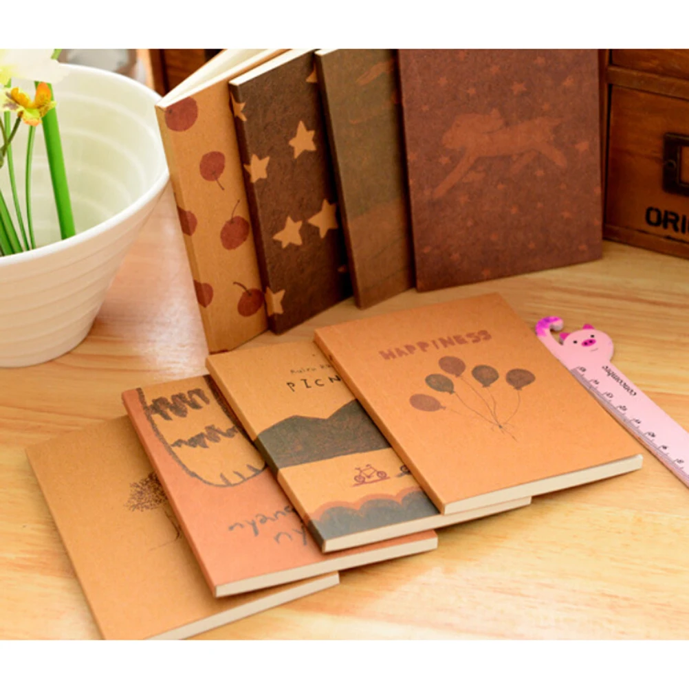 

2 PCS Traveler's Notebook Stationery Vintage Pastel Drawing Pastels Pockets Notedpad Diary Book School Memo Office Supplies