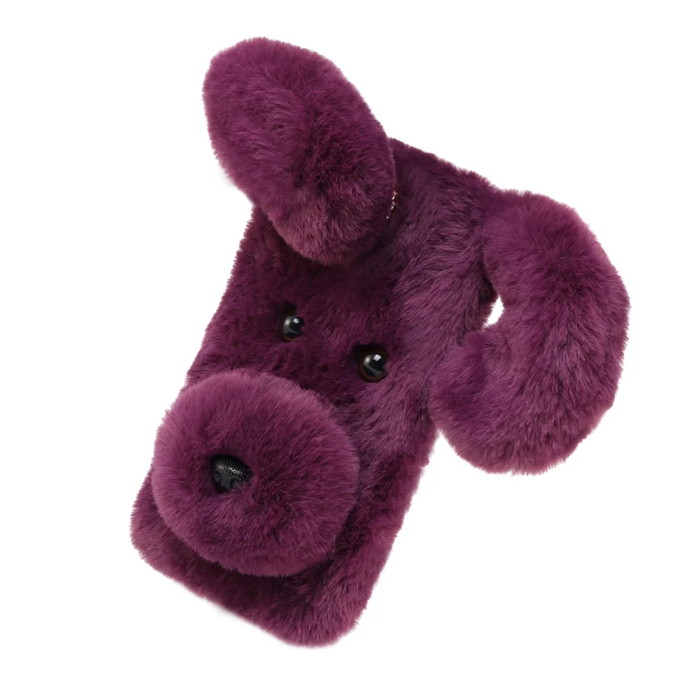 Мягкий плюшевый чехол для телефона с рисунком собаки милый Модный зимний теплый