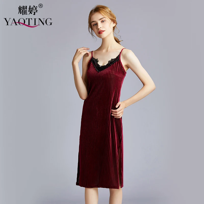 Пижама женская бархатная на осень/зиму с юбкой|Халаты| |