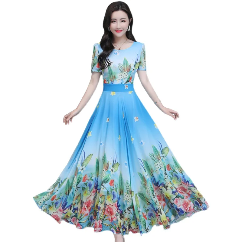 Женский шифоновый пляжный сарафан в стиле бохо облегающее платье-макси с