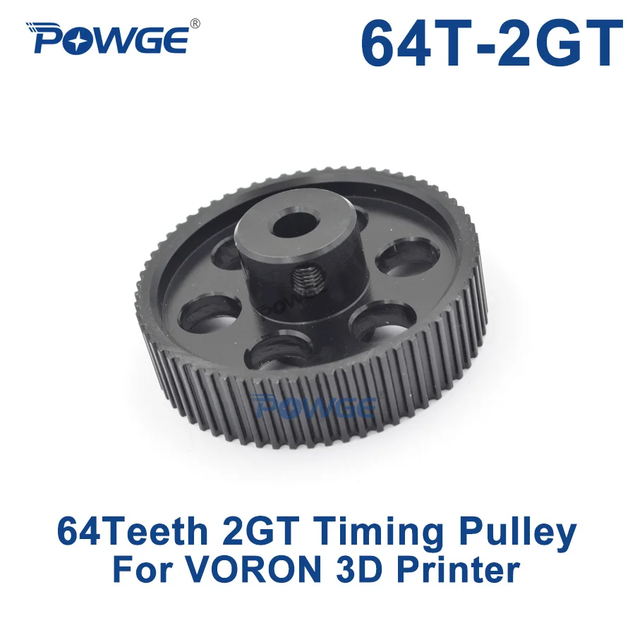 POWGE VORON DESIGN 64 зубья 2MGT 2GT зубчатый шкив с отверстием 5 мм для GT2 2 м открытая