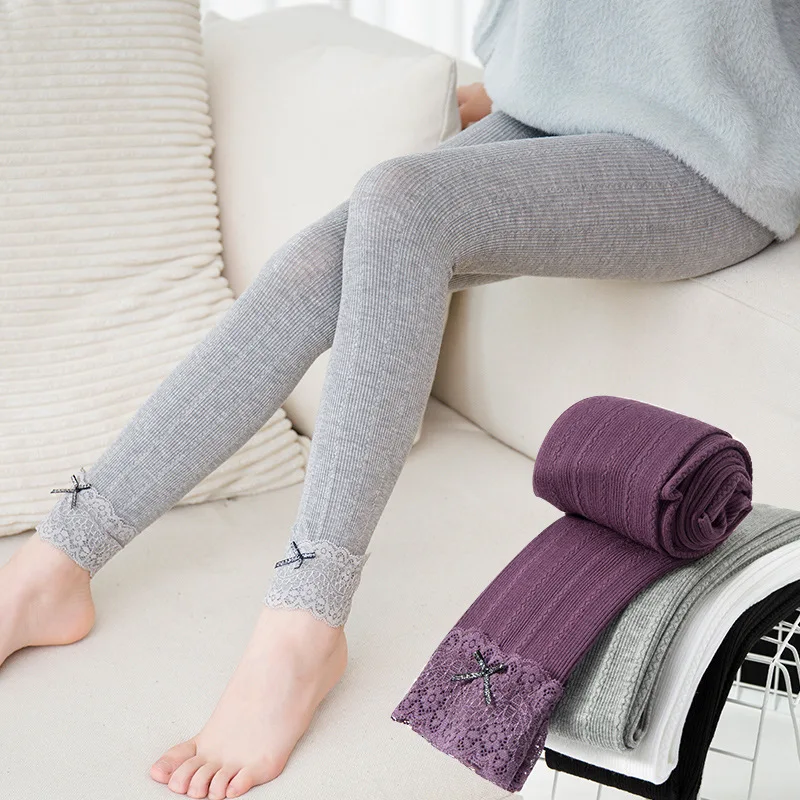 

Платье для девочек «Капри» из мягкой кожи студент Леггинсы весенние детские кружевные колготки От 3 до 10 лет