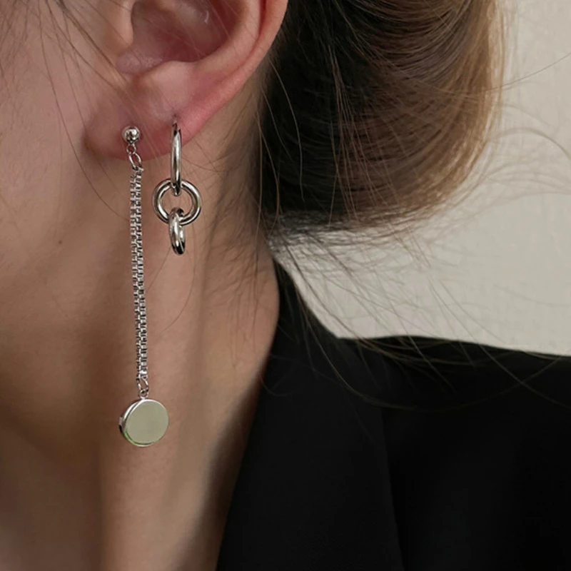 

Женские асимметричные серьги-кисточки VSnow, длинные серьги-подвески в уличном стиле с металлической цепочкой, ювелирные украшения