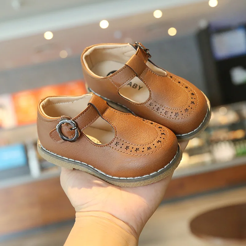 

Girls Leather Shoes Spring New Solid Color Kids Shoes Boys Sneakers Toddler Girl Shoes Flat Kids Dress Shoes SMG145