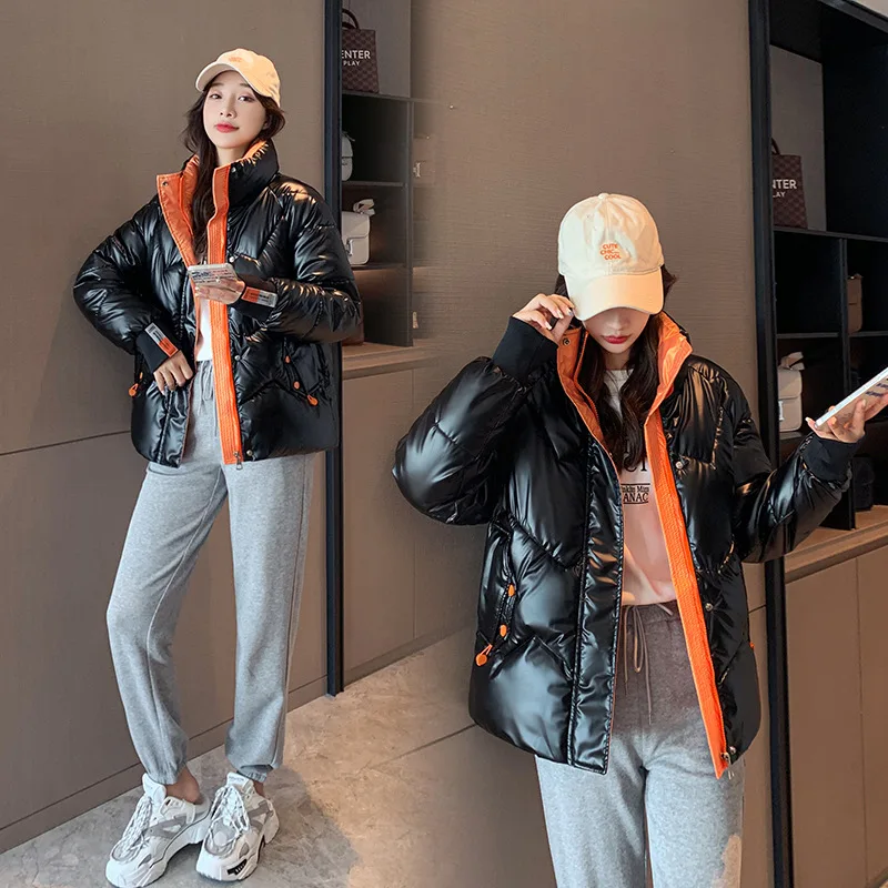 New Short Winter Jacket Women Warm Fashion Korean Style Down Padded Jacket  Female Elegant Zipper Clothes