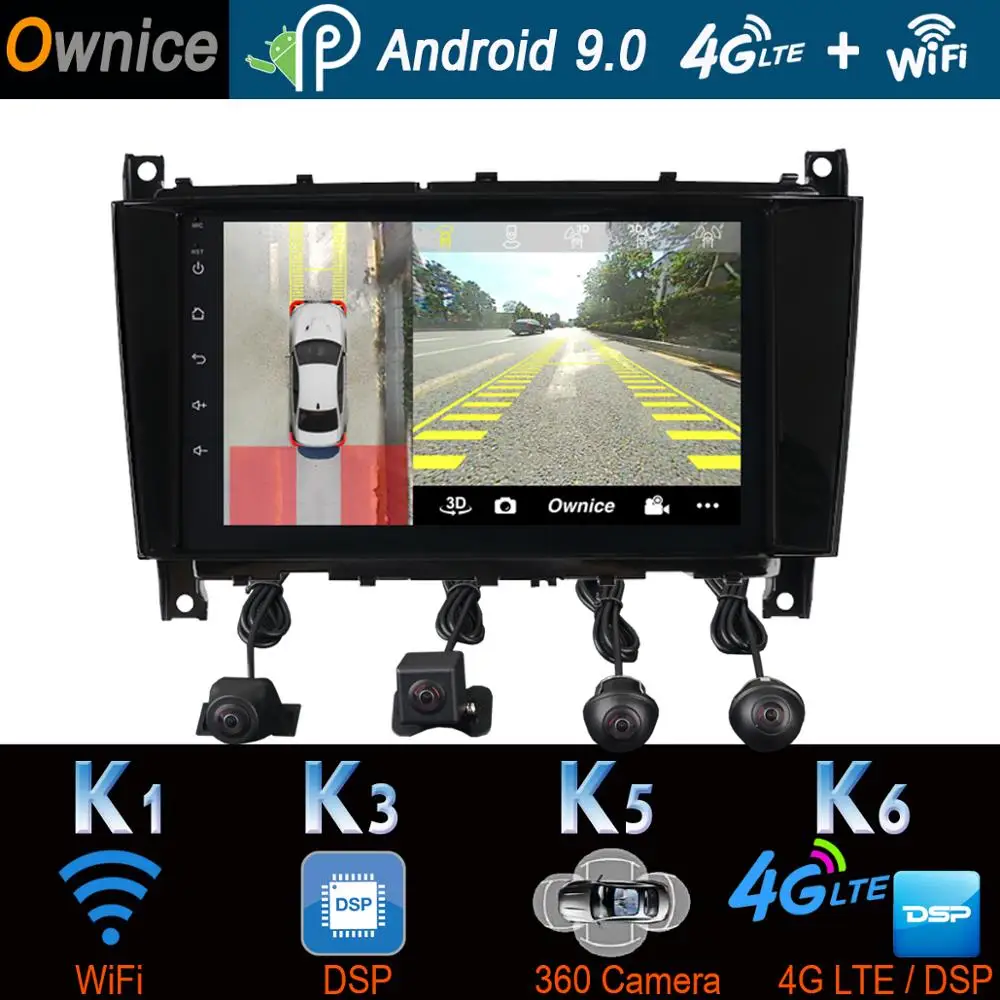 360 ° панорамная камера Автомобильный плеер Android 9 0 8Core 4 + 64G CarPlay DSP SPDIF GPS радио для