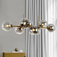 modern led clear globe bubbles pendant lamp bar dining room furniture 8 heads decorate hanging lamp glass light fixtures e27