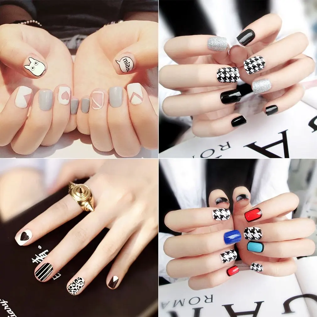 24 шт. женские накладные ногти красивые наклейки для ногтевого дизайна набор