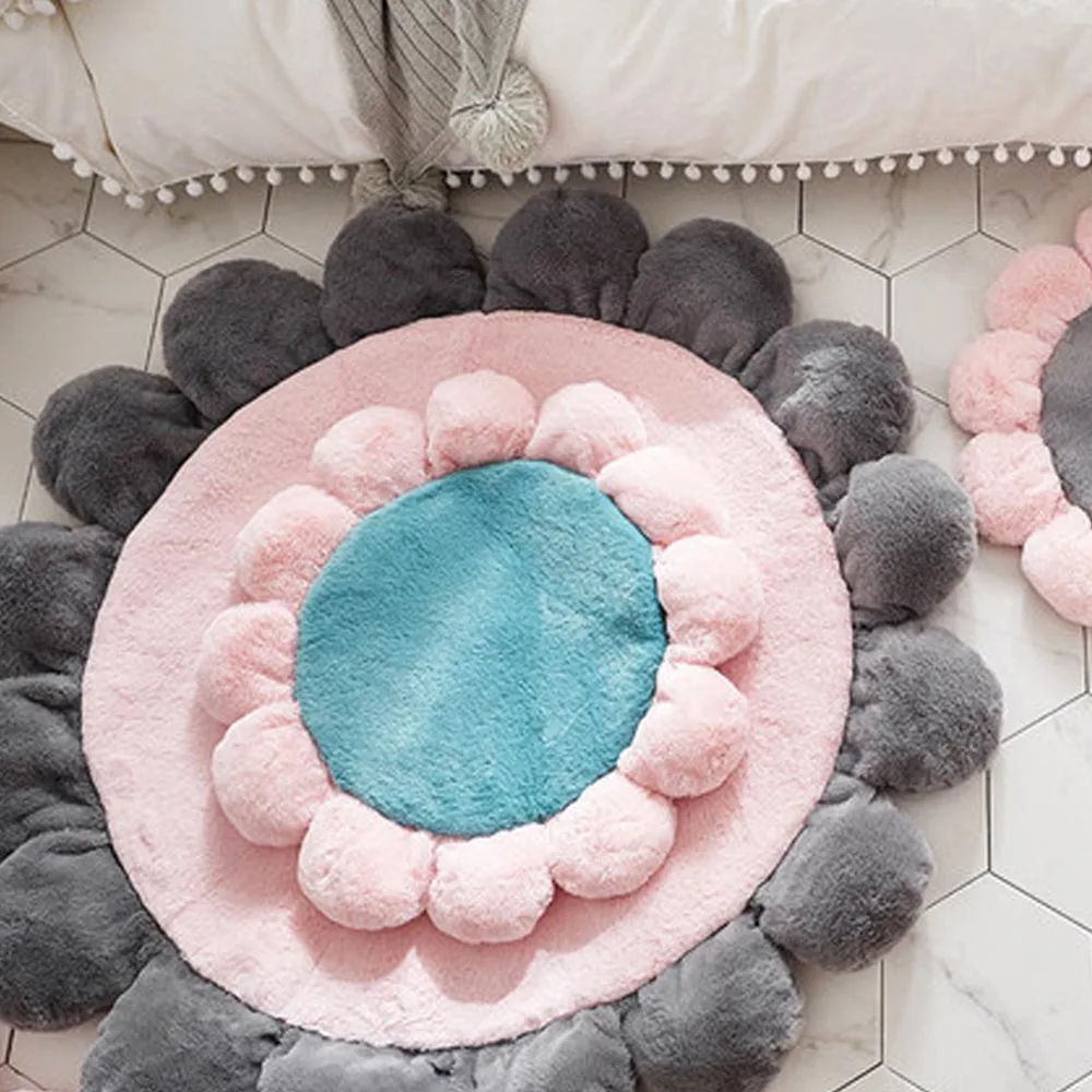 Мягкий Цветочный Круглый напольный коврик ползающее одеяло для детей декор