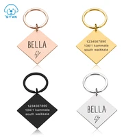 free engraving anti lost pet dog id tags decoration collars stainless steel cat tag customized dog cat tag collar accessories