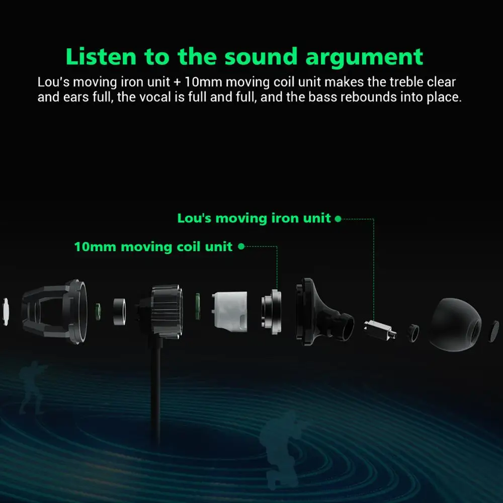 Игровая гарнитура с низкой задержкой Black Shark Bluetooth наушники 2 Hi Fi звуком