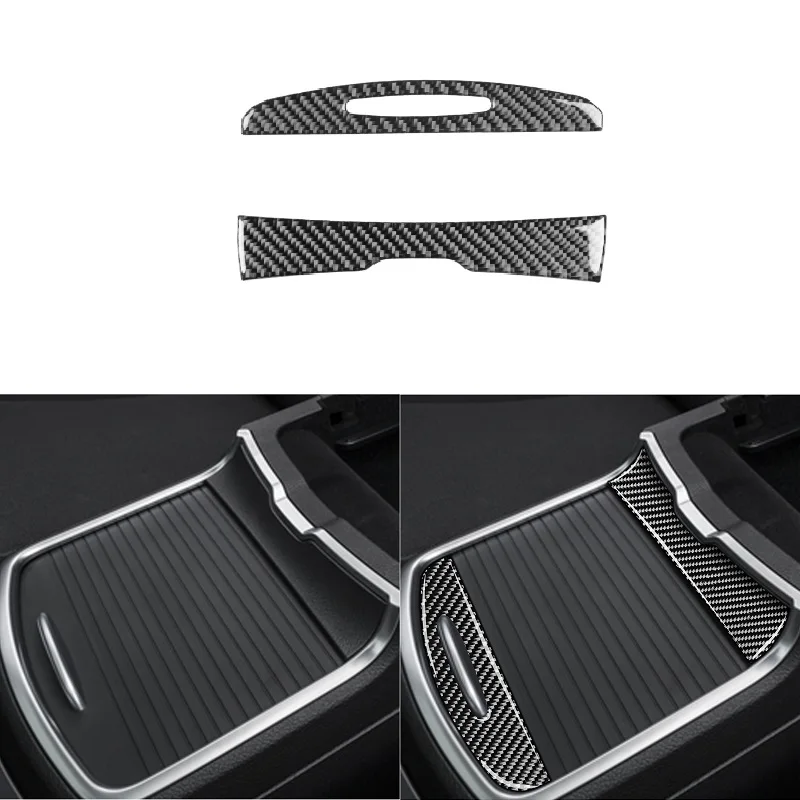 

Fit For Dodge Charger 2015+ Carbon Fiber Interior Center Control Cup Holder Cover Sticker Car Accessories