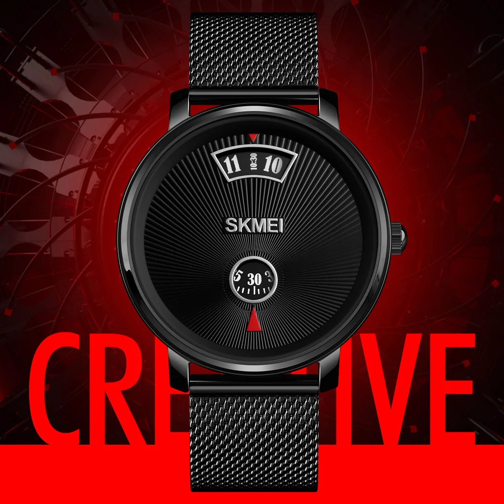 SKMEI деловые мужские кварцевые часы простой стиль водонепроницаемые наручные из