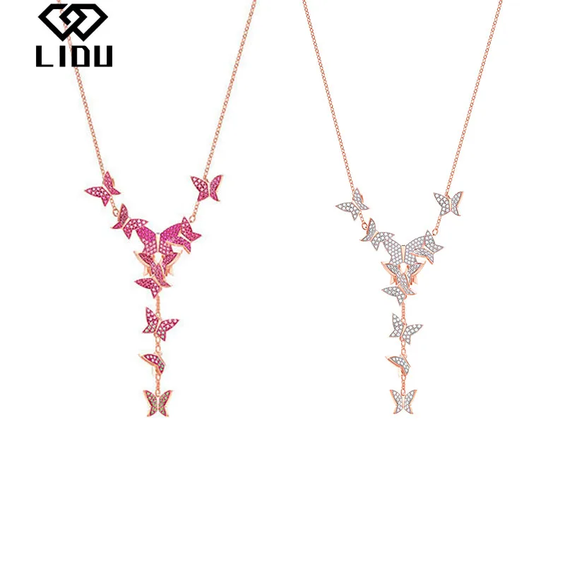 

LIDU high quality simple fashion exquisite a number of butterfly exaggerated necklace gifts to friends free mail manufacturers w