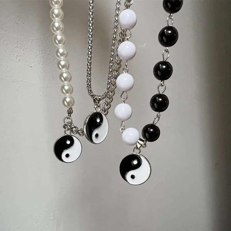 

Tai Chi Couple Necklaces For Women Men Best Friends Yin Yang Paired Pendants Charms Chain Couple Necklace