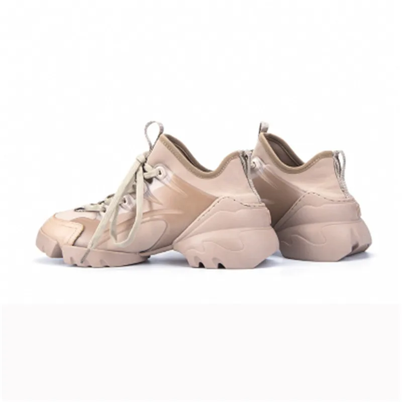 

2020 Casual Fashion Breathable Lace-up Leather Sports White Shoes Women's Shoes