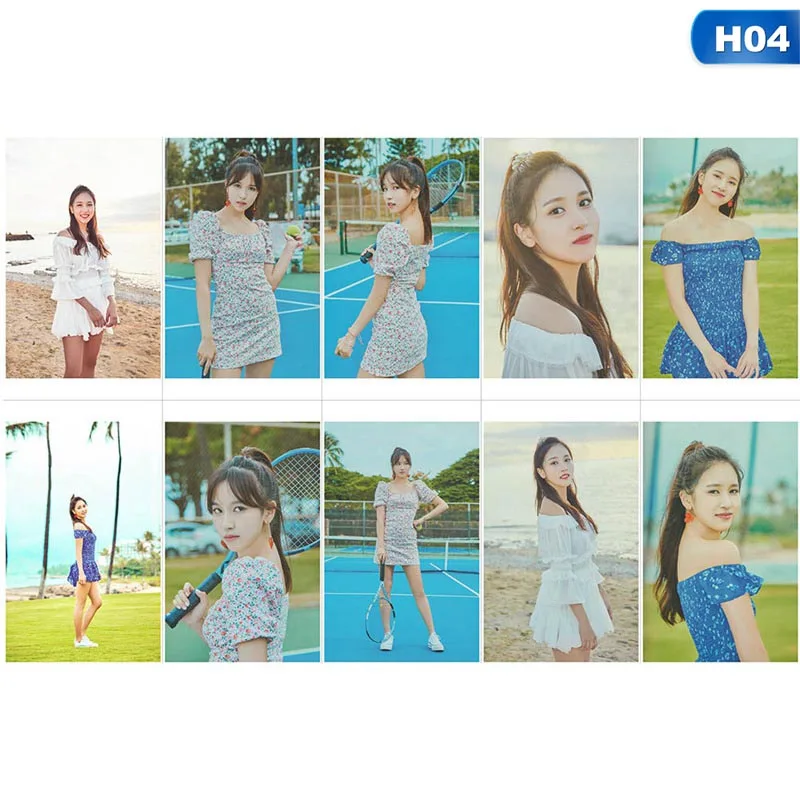 4 10 шт./компл. Kpop два раза фото Stikcy карта Sana Nayeon HD фотостудия стикер Mina карты с кристаллами стикер - Цвет: 4