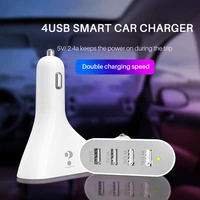 smart 4 port car charger for xiaomi iphone x 7 samsung s10 universal power adapter fast charging hub socket mobile phone charger