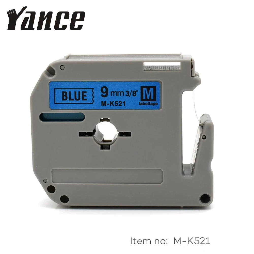 Yance совместимый brother label maker машина M K521 MK 521 черный на голубом 9 мм лента для