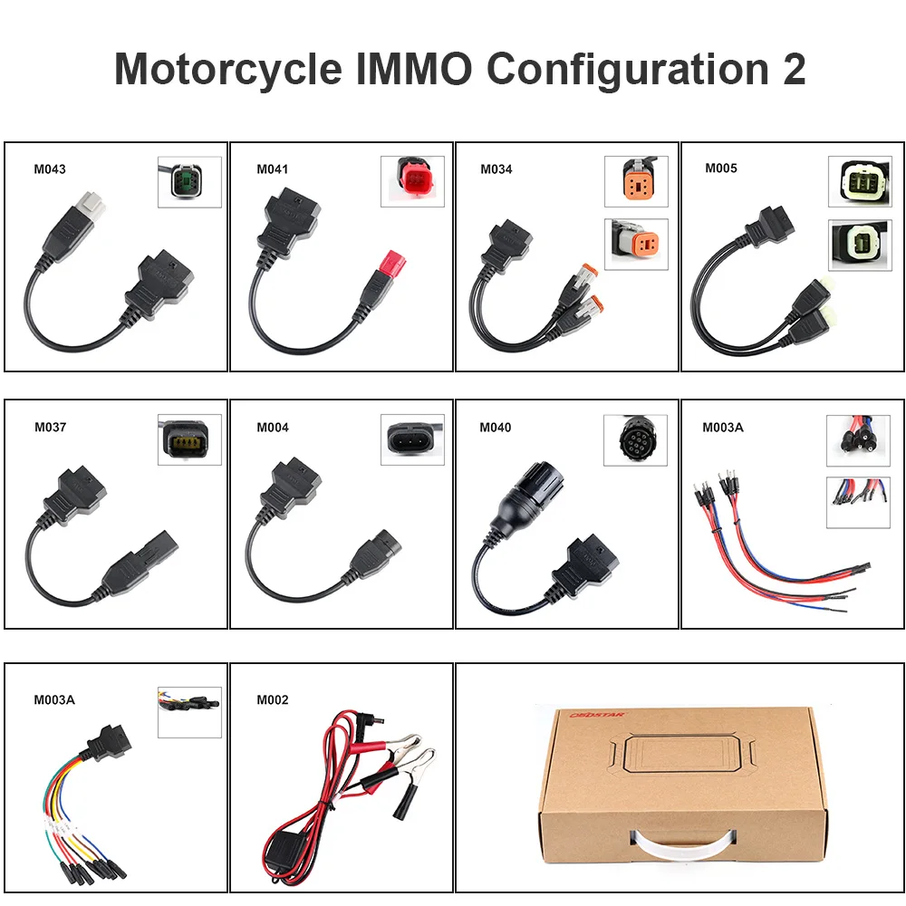

OBDSTAR MOTO IMMO Kits Motorcycle Basic Adapters Configuration 2 for OBDSTAR X300 DP Plus X300 Pro4 Free Shipping