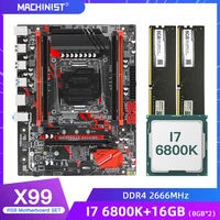 machinist x99 motherboard lga 2011 3 set kit with intel core i7 6800k processor ddr4 16gb28gb2666mhz ram memory m atx x99 rs9