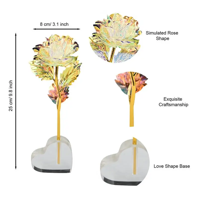 Прямая поставка покрытые 24-каратным золотом розы Свадебный декор искусственный