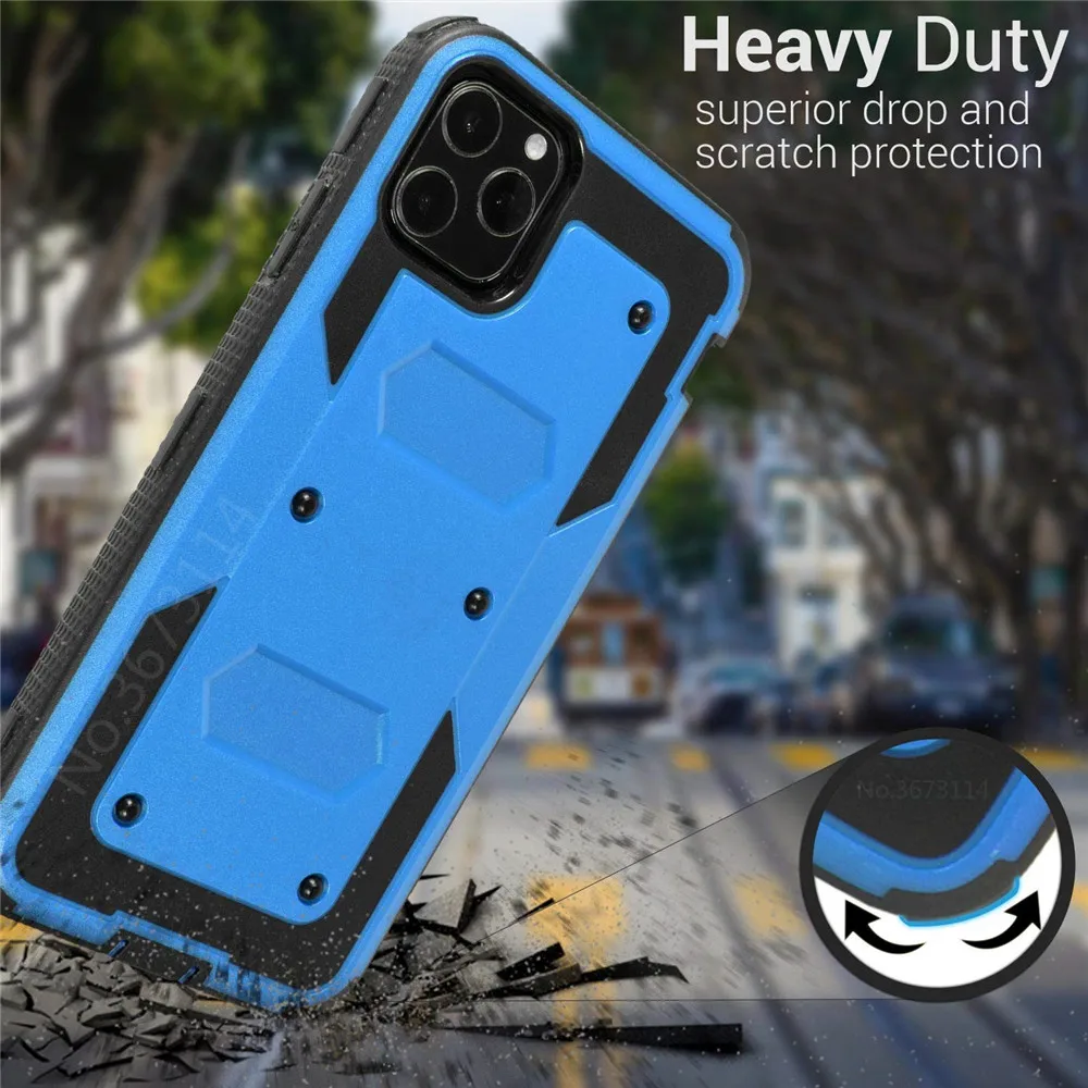 360 Full protection TPU+PC Shockproof Phone Case For iPhone XR 11 Pro XS Max 7 8 6 6S Plus X Belt Clip Hard armor Back Cover