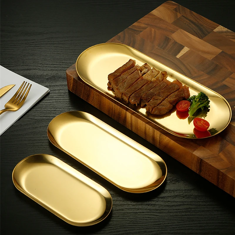 Десертная обеденная тарелка из нержавеющей стали в скандинавском стиле