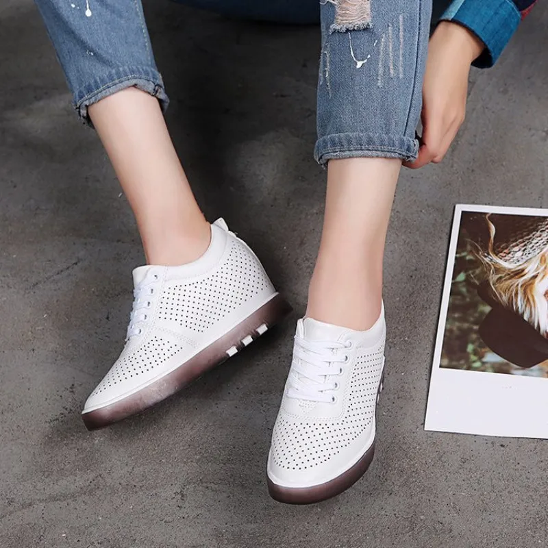 

Breathable Flat Women Black Shoes Spring Summer Style Mesh Leather Cut Out Lady Round Toe Shoes Slip On Black Loafers Size 35-40