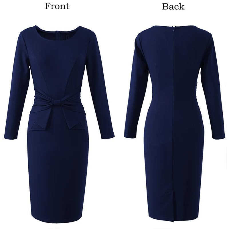 Vfemage Винтаж одноцветное цвет печати рюшами Лук носить на работу молнии vestidos Bodycon Офис Вечерние Партии Женское облегающее платье 361
