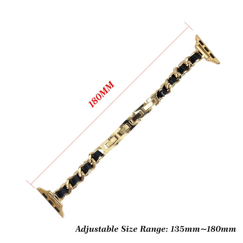 Ремешок из нержавеющей стали для Apple Watch Band 38 мм 42 40 44 металлический браслет iWatch