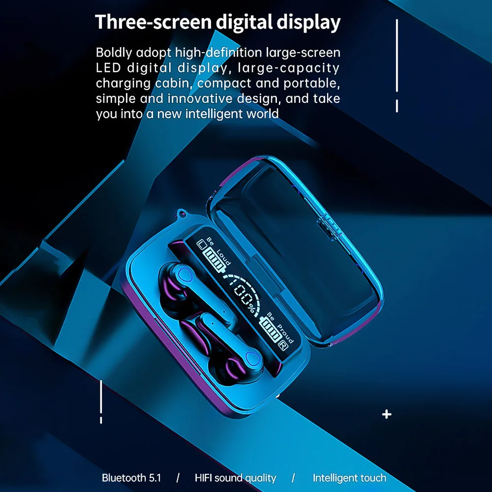 

TWS-наушники M19 с поддержкой Bluetooth 5,1 и светодиодным дисплеем