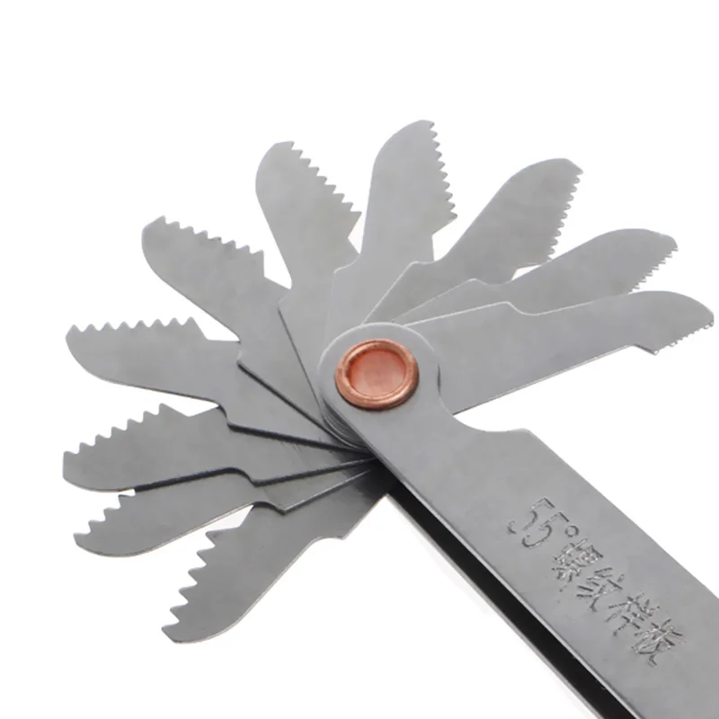 

2 Pcs Stainless Steel Metric Screw Pitch 60+55 Degree Thread Measuring Gauge