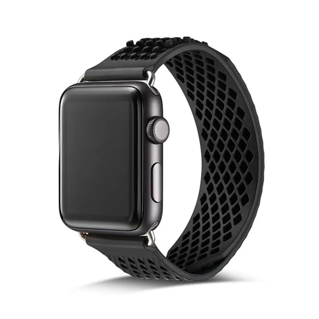 С застежкой и пряжкой петля ремешок для наручных часов Apple Watch 38/42 мм Спорт на открытом воздухе силиконовый для наручных часов iWatch, 5 4 44/40 мм браслет ремешок для наручных часов Apple Watch, версия 1, 2, 3, ремешок