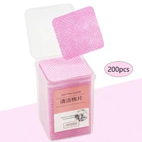 200pcs lint free nail polish remover cotton wipes uv gel tips remover cleaner paper pad nails polish art cleaning manicure new