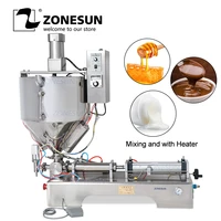 zonesun single nozzle paste cream honey chocolate sauce water bottle filling machine with heater