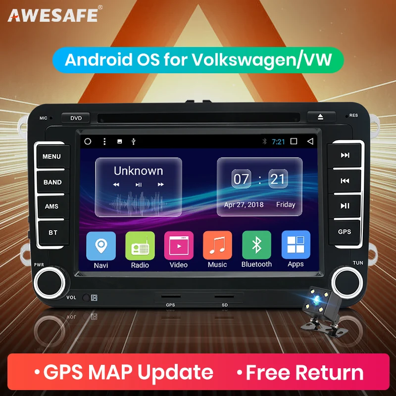 AWESAFE 2 Din Автомобильный Радио мультимедийный плеер gps Навигация DVD для Volkswagen GOLF 6 Polo
