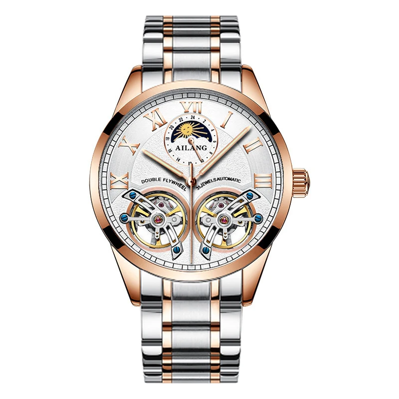 AILANG дизайн швейцарские часы мужские механические watch men водонепроницаемые clock mechanism командирские часы мужские спортивные tourbillon часовой механизм стимпанк часы последняя мода - Цвет: 8